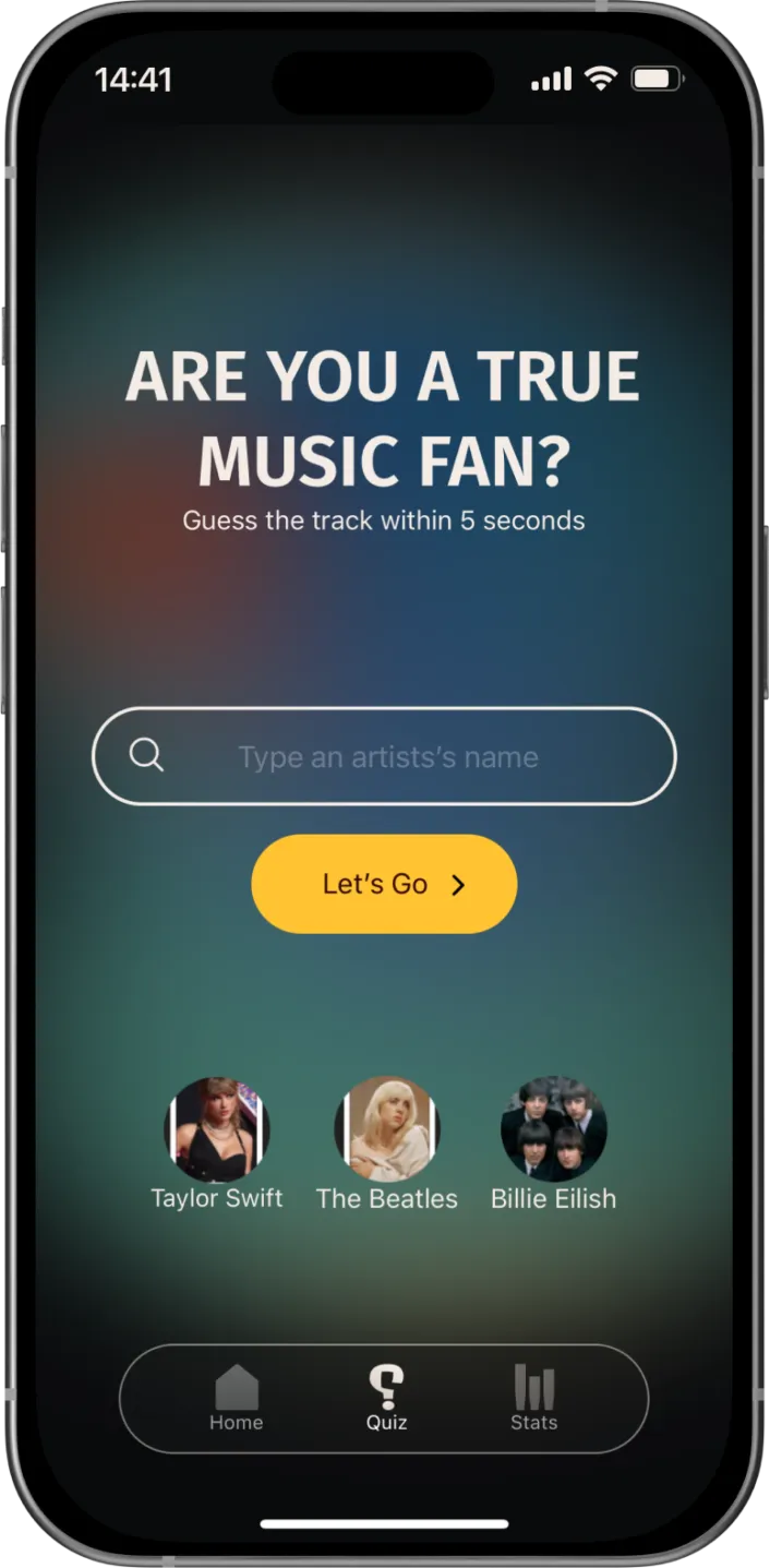 Muzify app screen